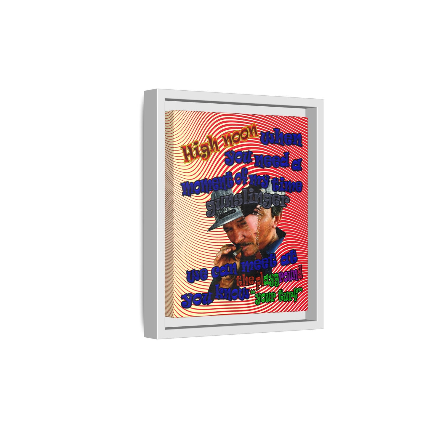 high noon - framed canvas art (yellow-orange wave)