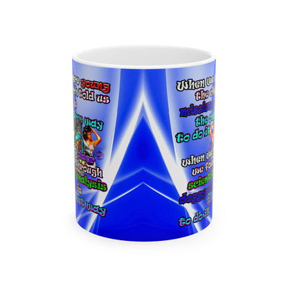 doggystyle - White Mug (blue-white wave)