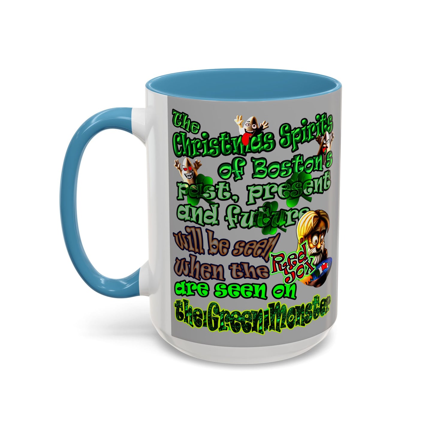 christmas spirits of boston - Accent Mug (light grey)
