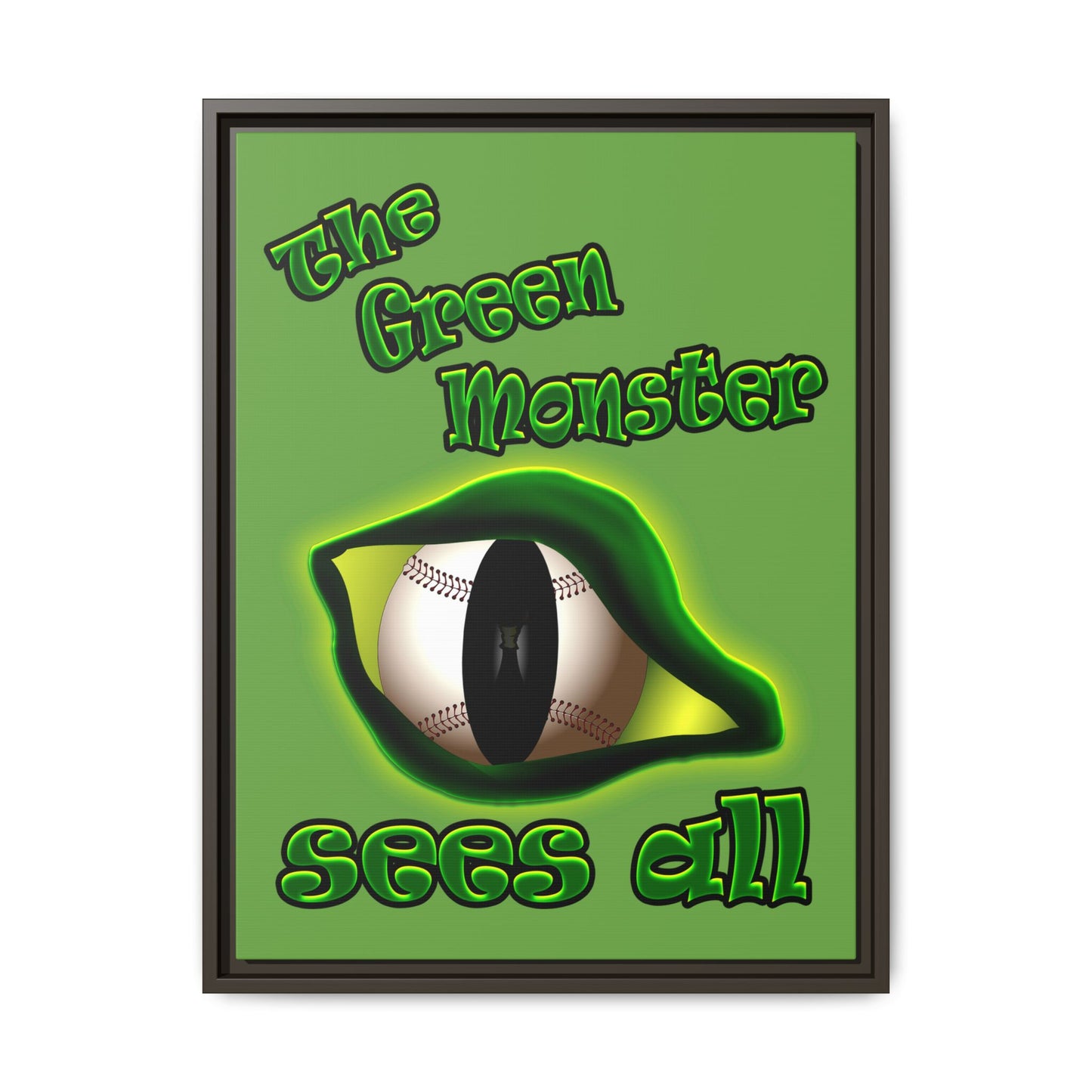 green monster - framed canvas art (green)