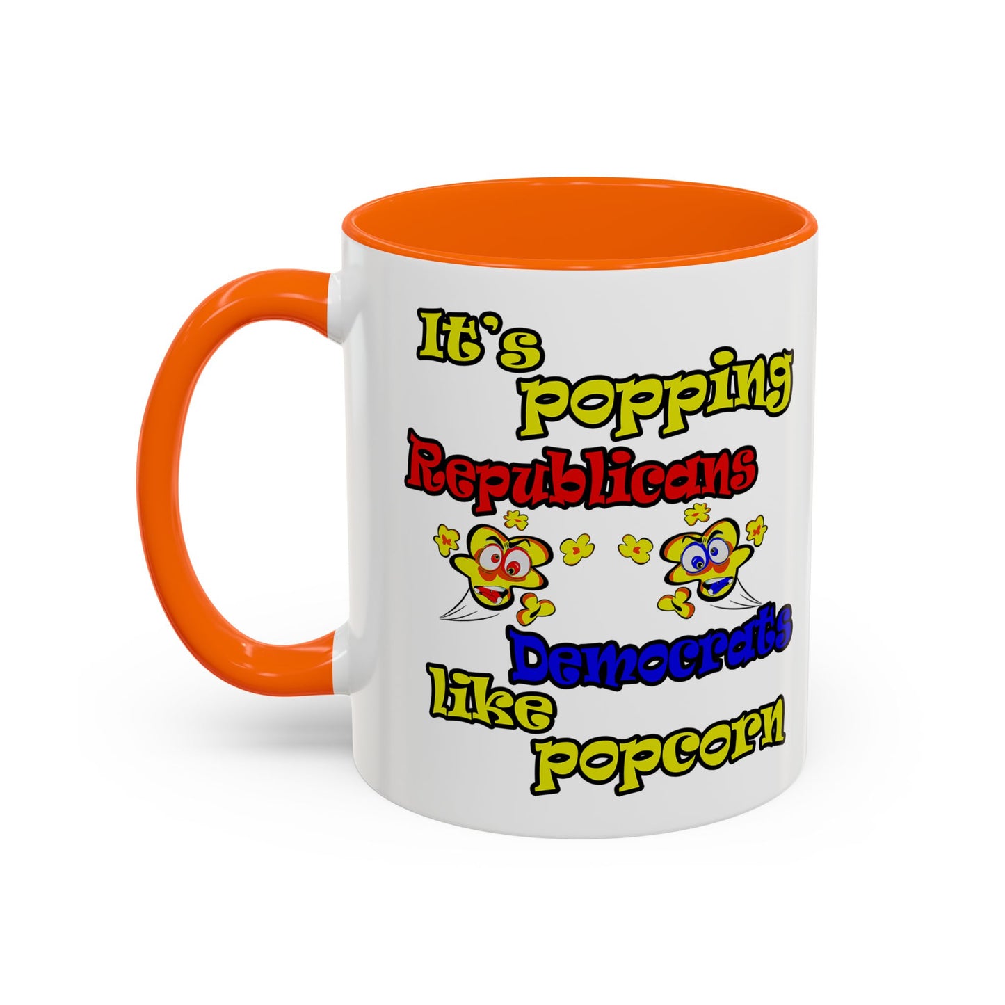 popping like popcorn - Accent Mug (white)