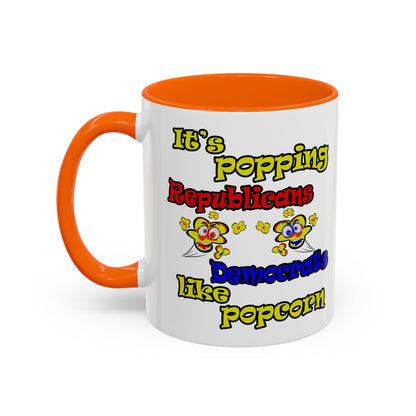 popping like popcorn - Accent Mug (white)