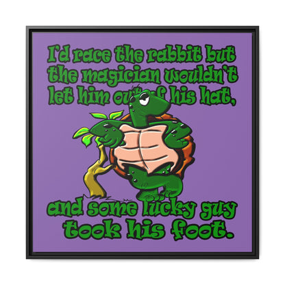turtle race - framed canvas art (light purple)