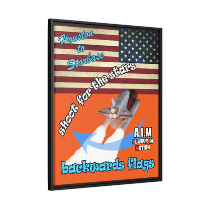 shoot for the stars - framed canvas art (orange)