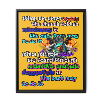 doggystyle - framed canvas art (yellow)