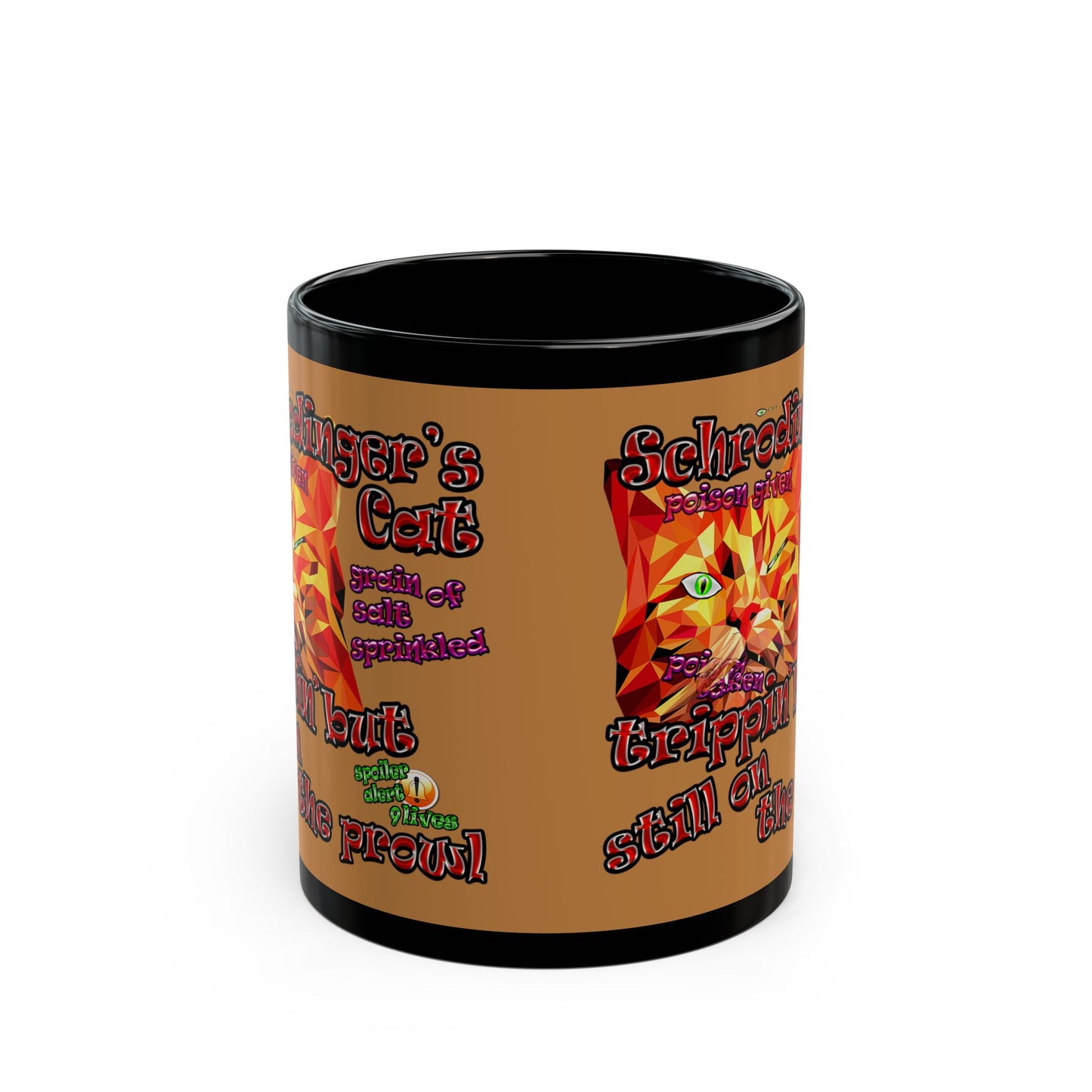 schrodinger's cat - Black Mug (light brown)