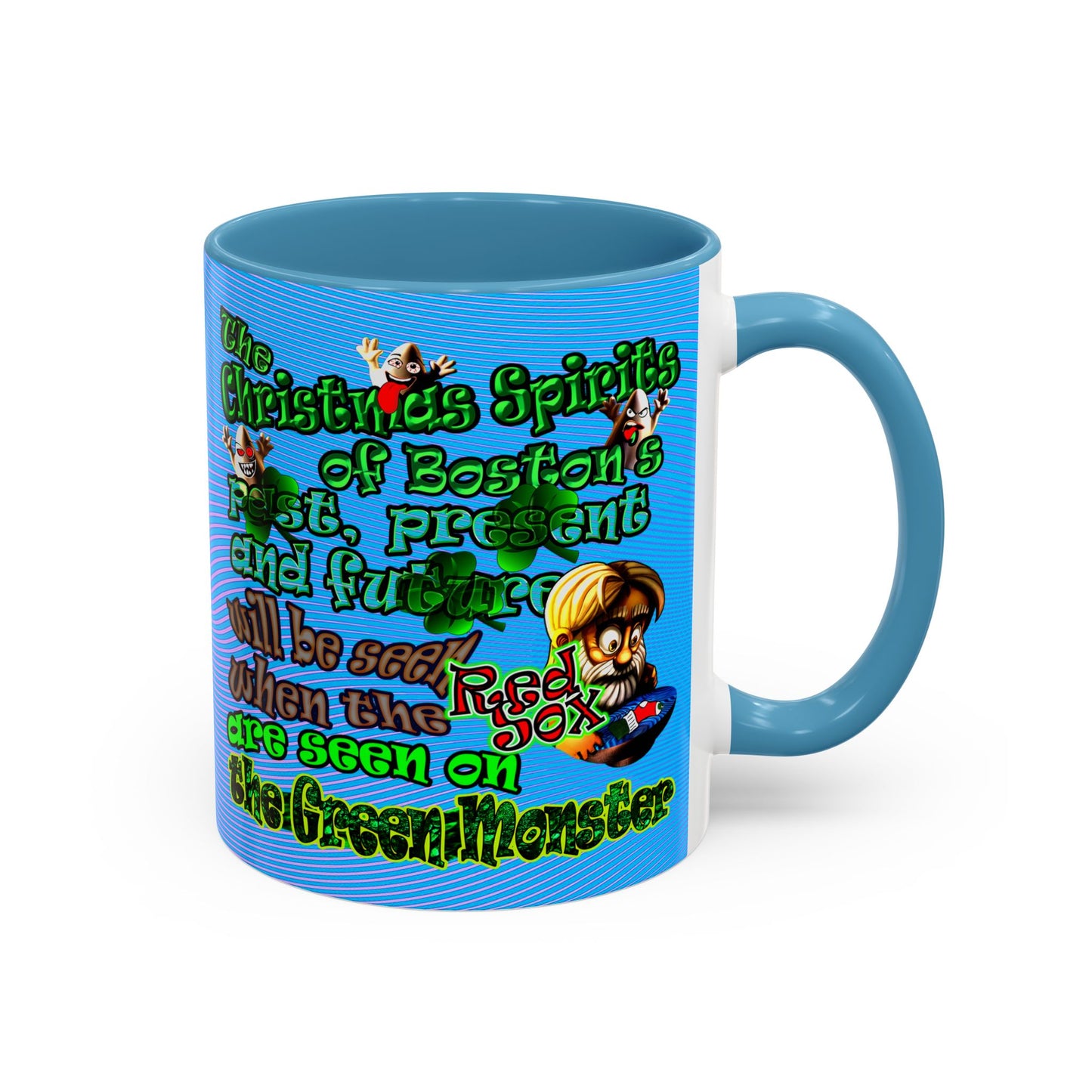 christmas spirits of boston - Accent Mug (light blue-purple wave)