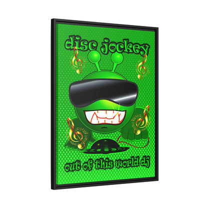 disc jockey - framed canvas art (logo green)