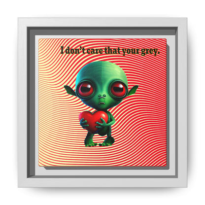 I don't care that your grey - framed canvas art (yellow-orange wave)