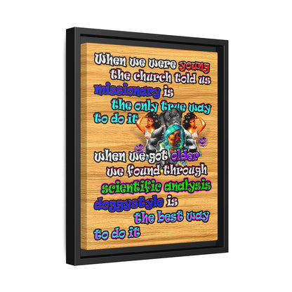 doggystyle - framed canvas art (butterscotch wood finish)