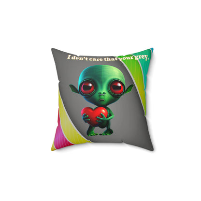 I don't care that your grey - Faux Suede Square Pillow - (rainbow split)