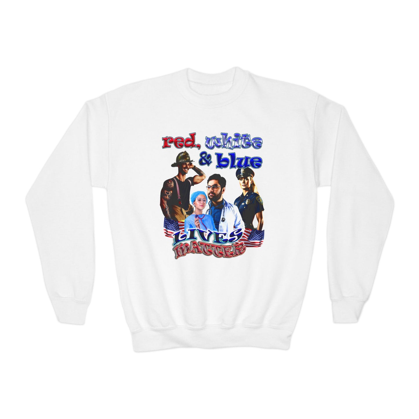 rw&b lives matter - Youth Crewneck Sweatshirt