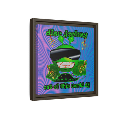 disc jockey - framed canvas art (light blue-purple wave)