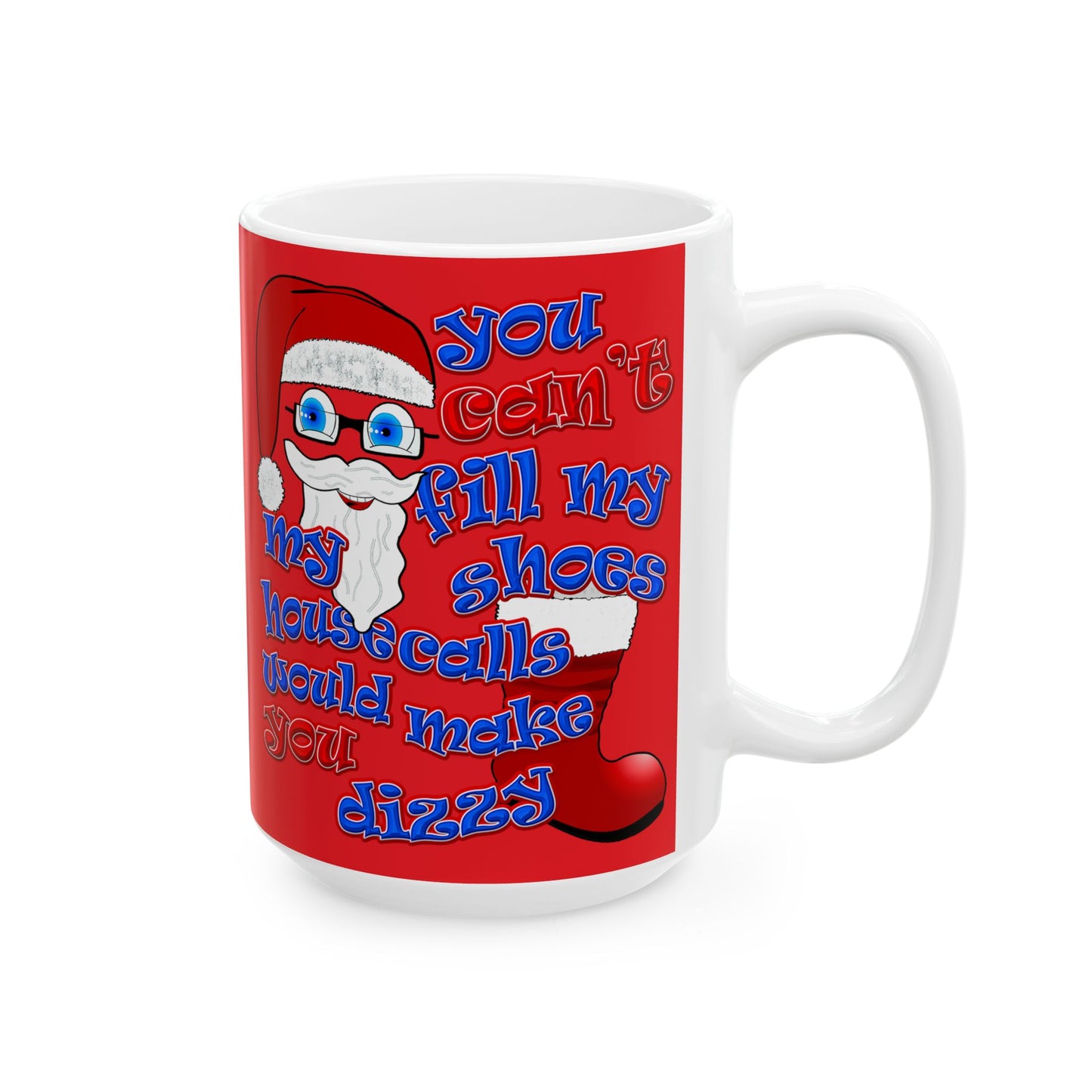 santa's shoes - White Mug (red)