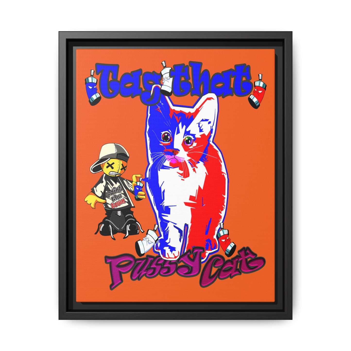 tag that - framed canvas art (orange)