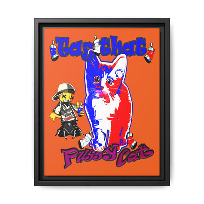 tag that - framed canvas art (orange)