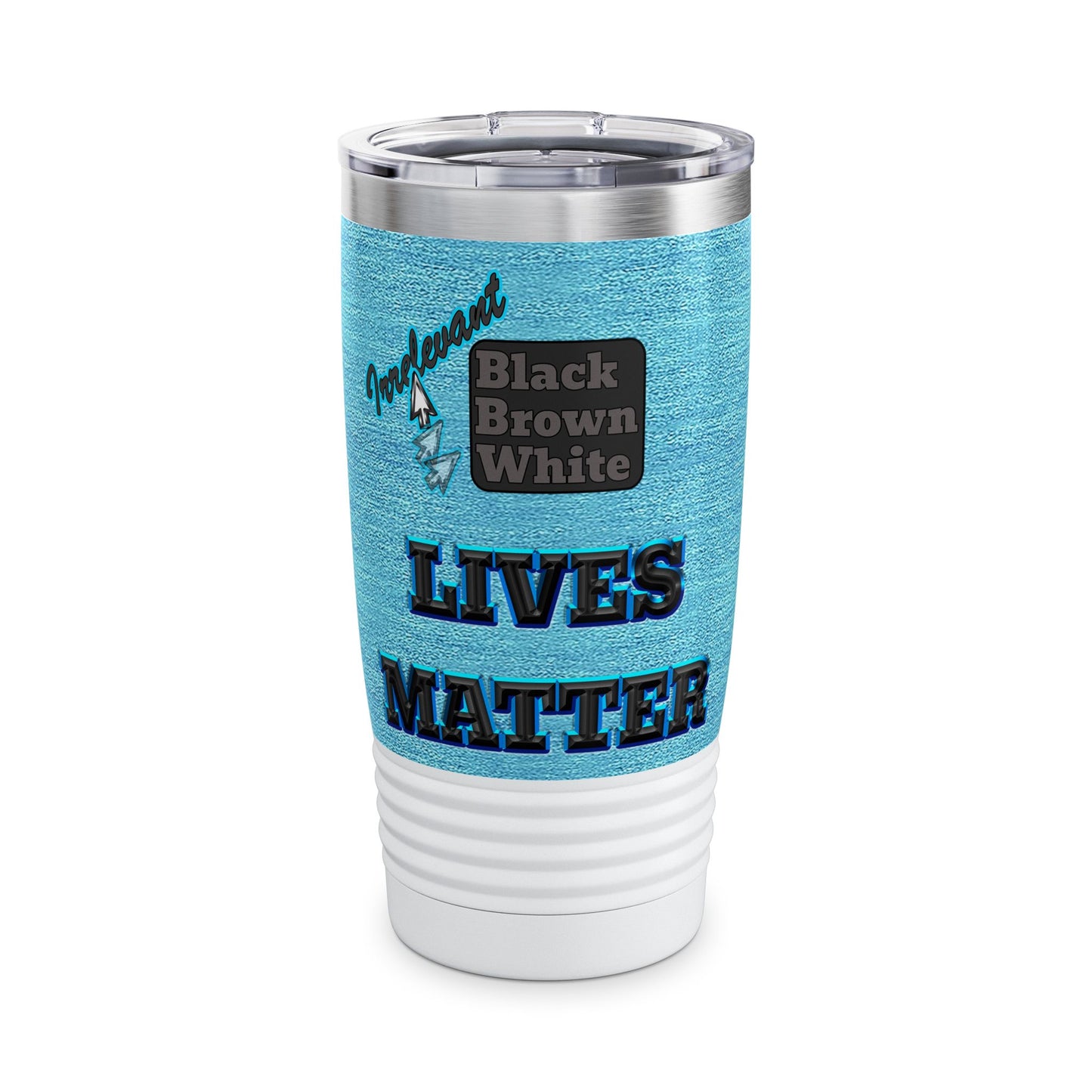 irrelevant - Ringneck Tumbler, 20oz (faded blue)