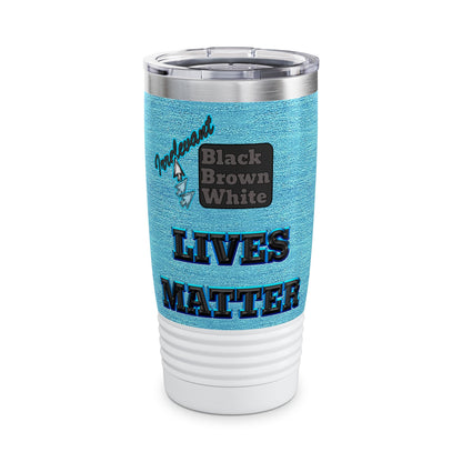 irrelevant - Ringneck Tumbler, 20oz (faded blue)