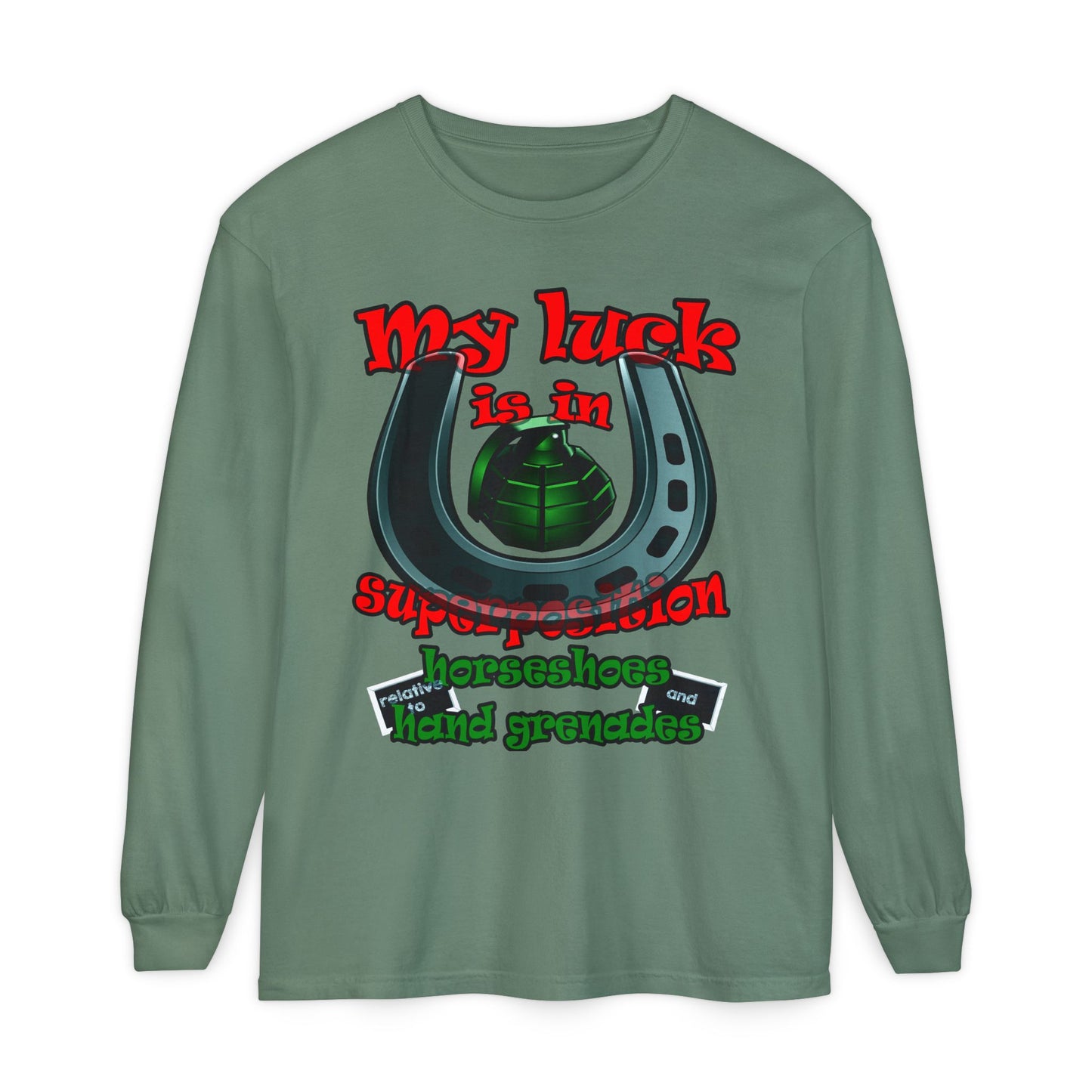 my luck - Unisex Garment-dyed Long Sleeve T-Shirt