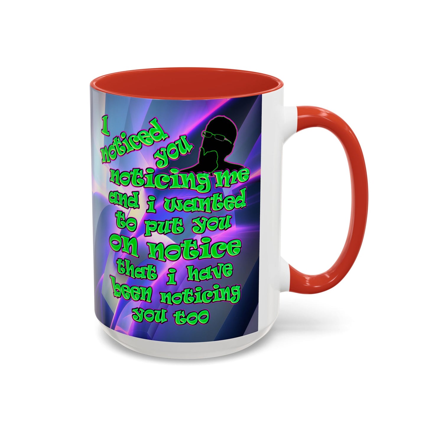 noticed you noticing - Accent Mug (grey-pink wave)
