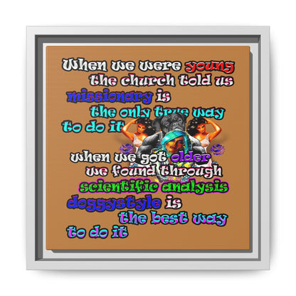 doggystyle - framed canvas art (light brown)