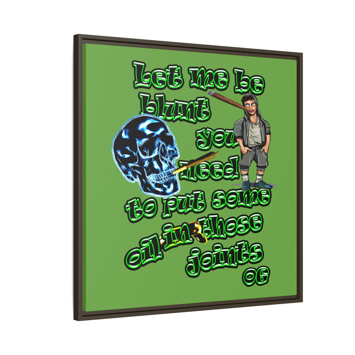 og - framed canvas art (green)