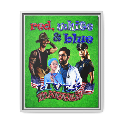 rw&b lives matter - framed canvas art (green turf)