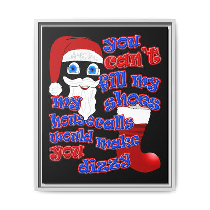 santa's shoes - framed canvas art (black)