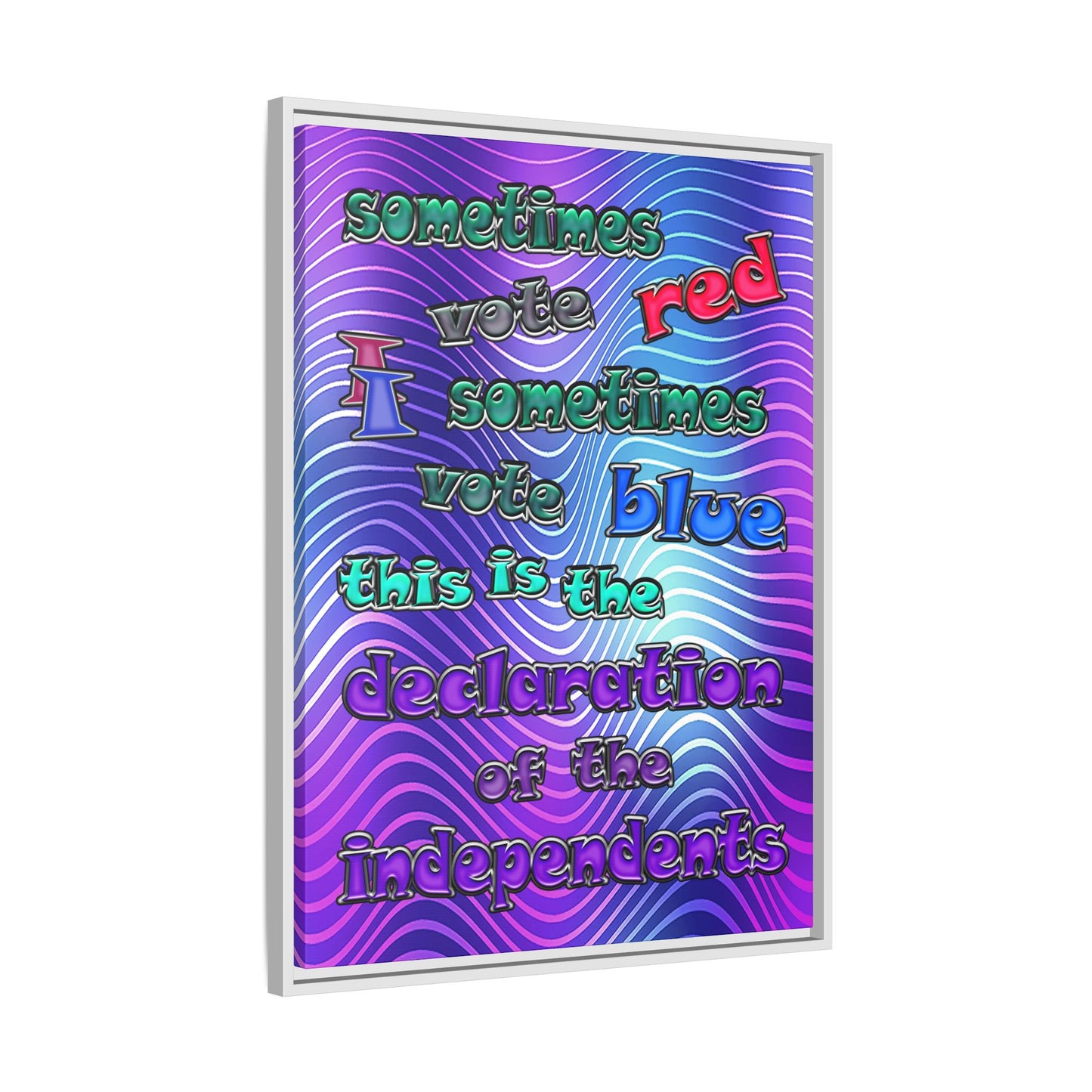 declaration of the independents - framed canvas art (purple wave)