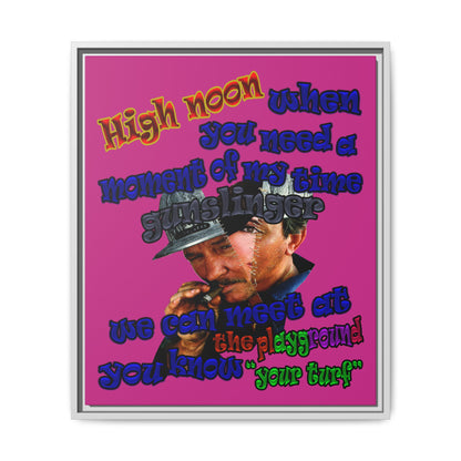 high noon - framed canvas art (pink)