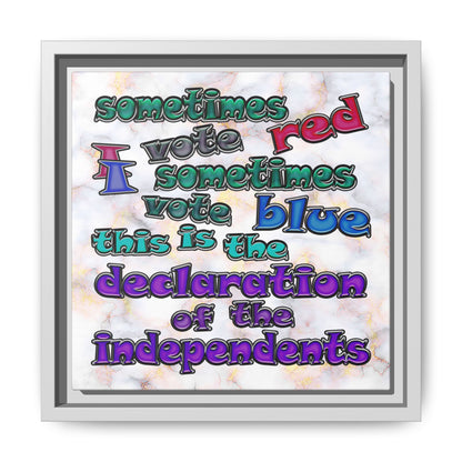 declaration of the independents - framed canvas art (white marble)