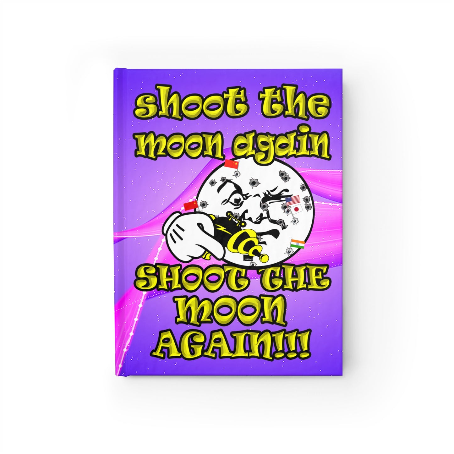 shoot the moon again - journal-blank (purple-pink wave)