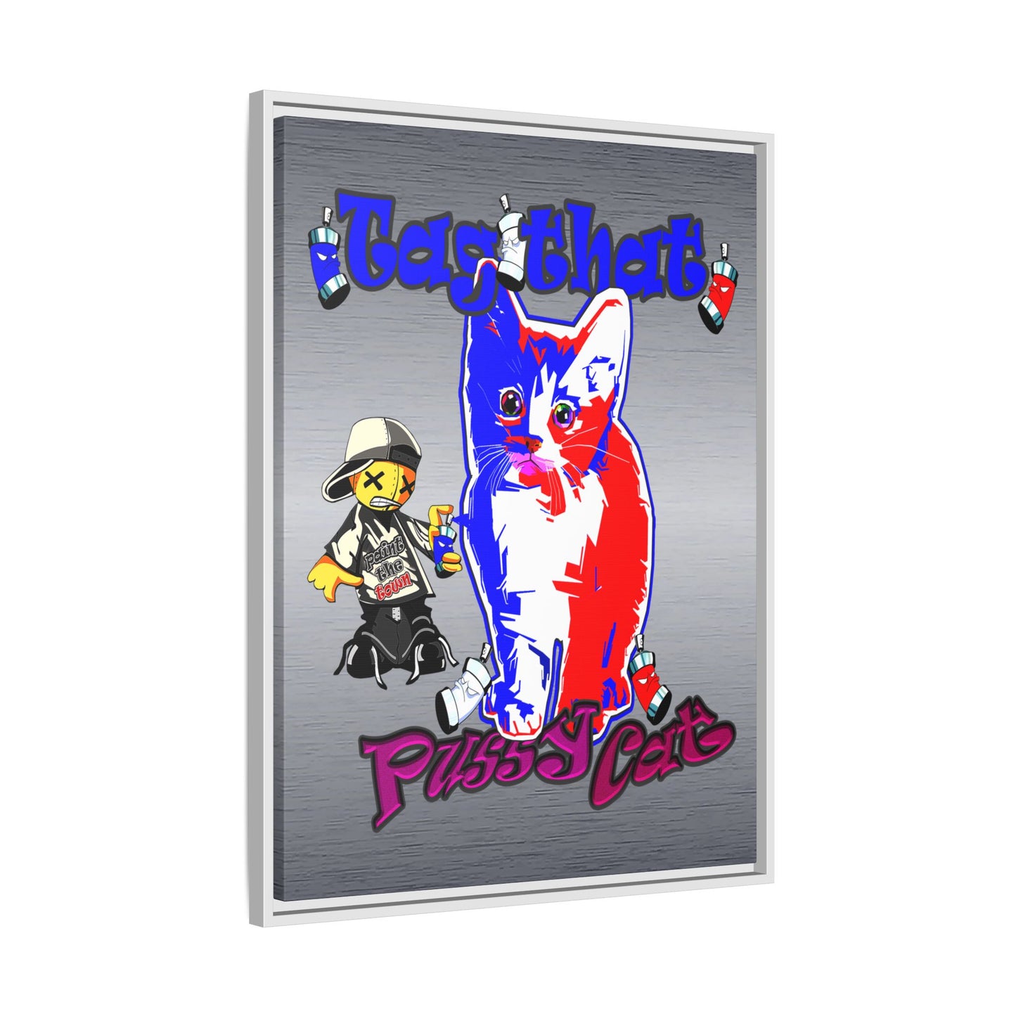tag that - framed canvas art (brushed nickel)
