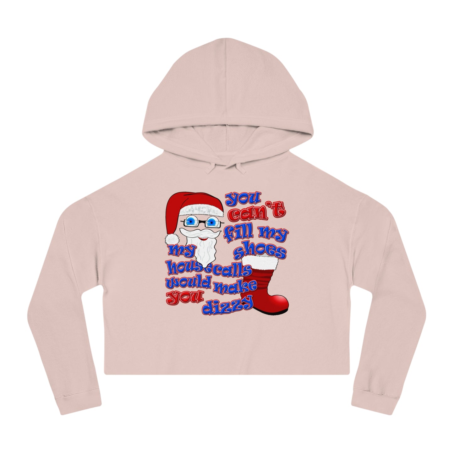 santa's shoes - Women’s Cropped Hooded Sweatshirt