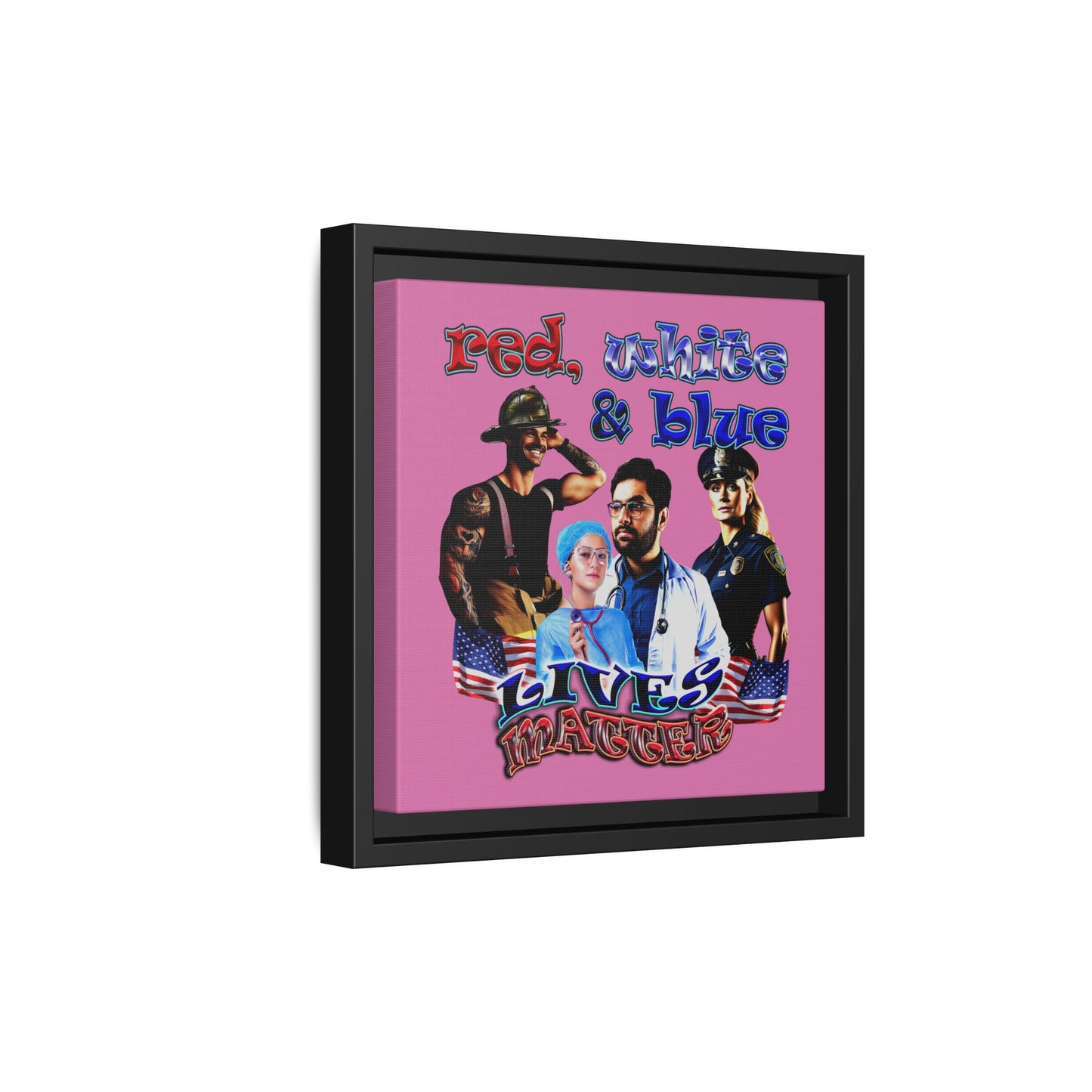 rw&b lives matter - framed canvas art (light pink)