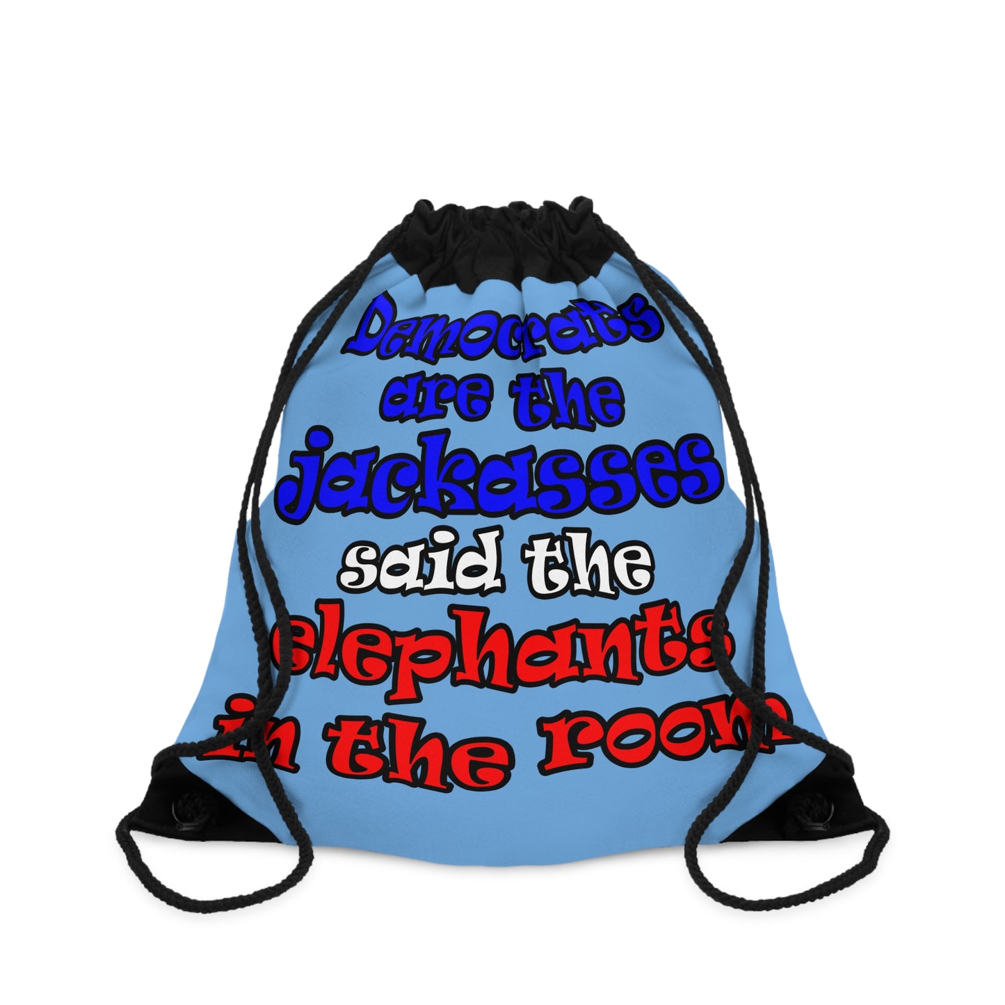 donkeys and elephants - Drawstring Bag (light blue)
