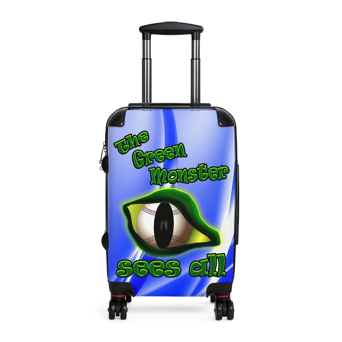 green monster - Suitcase (blue-white wave)