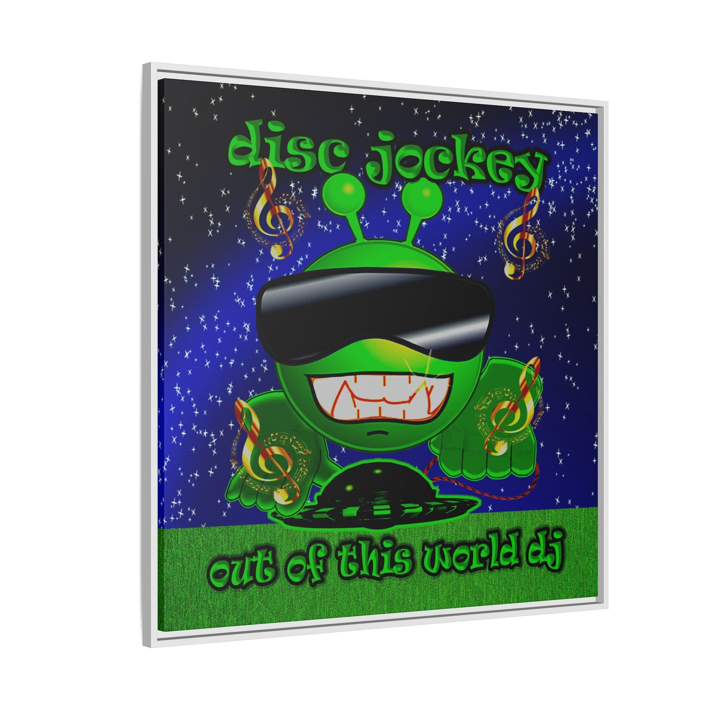 disc jockey - framed canvas art ('snoops' background)