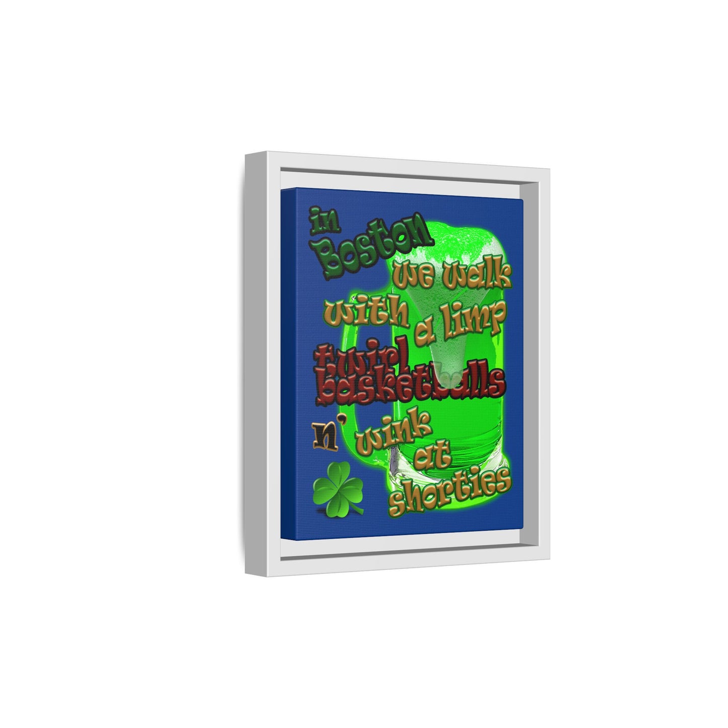 celtics logo - framed canvas art (dark blue)
