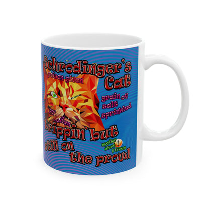 schrodinger's cat - White Mug (light blue-purple wave)