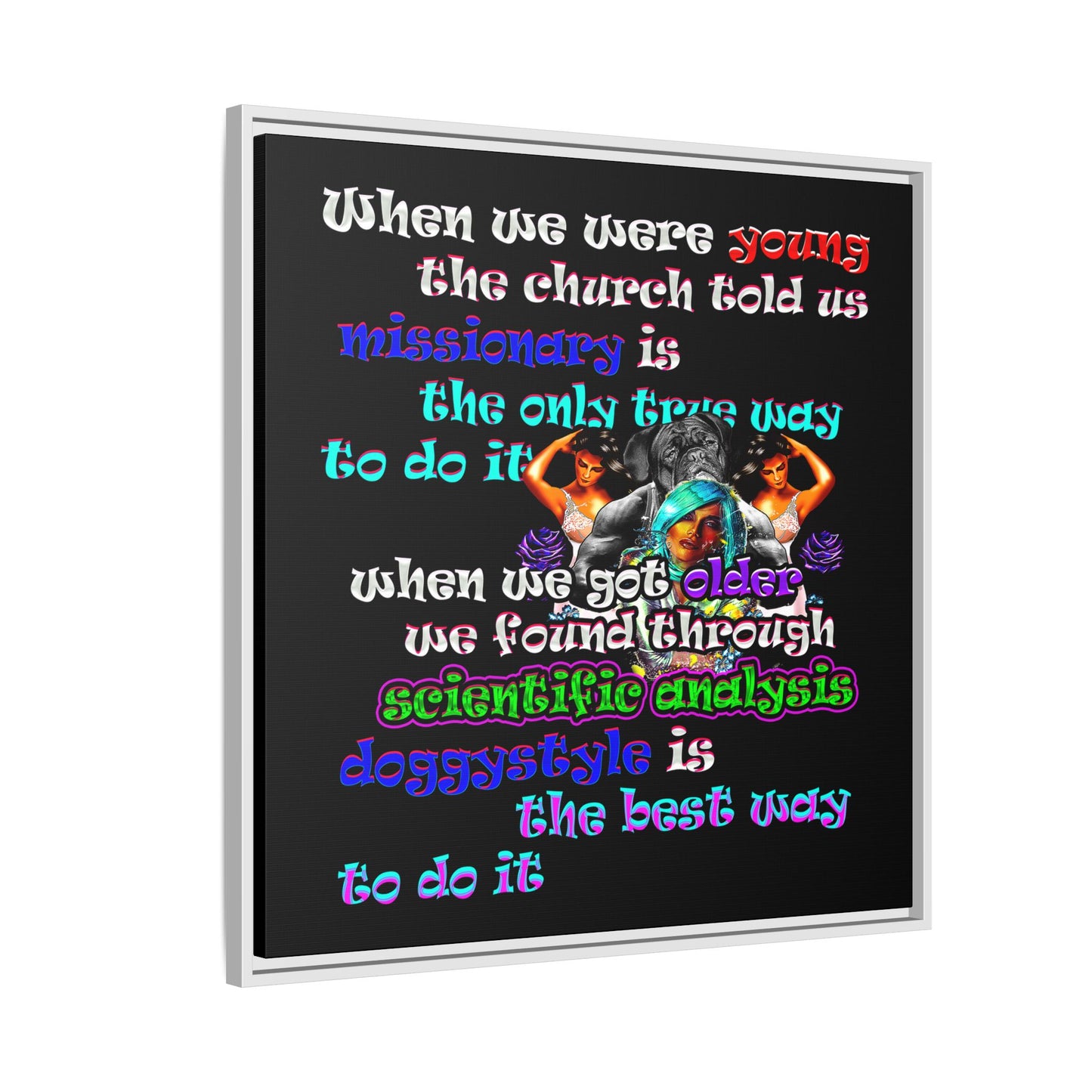 doggystyle - framed canvas art (black)