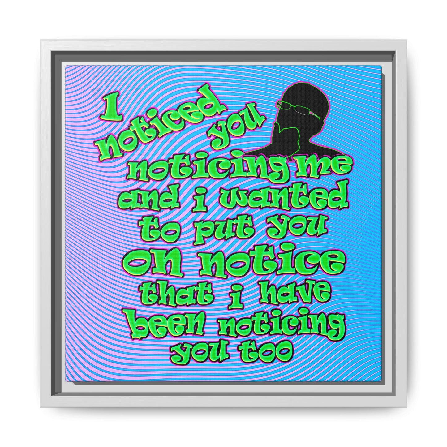 noticed you noticing - framed canvas art (light blue-purple wave)