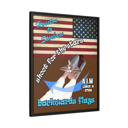 shoot for the stars - framed canvas art (brown)