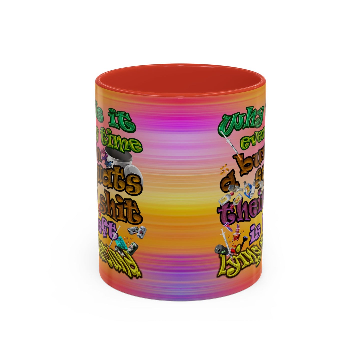 the bum's shit - Accent Mug (color blur)