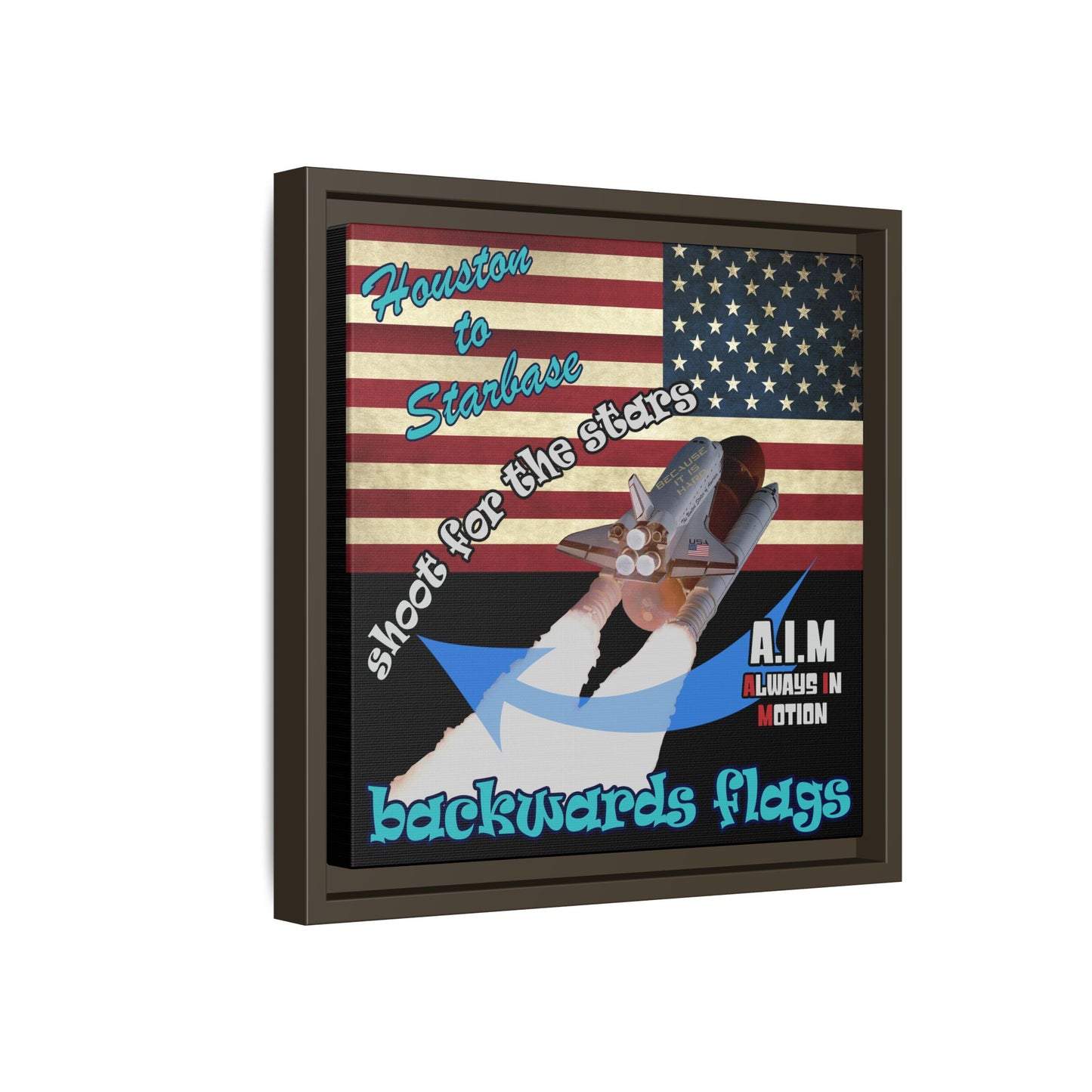 shoot for the stars - framed canvas art (black)