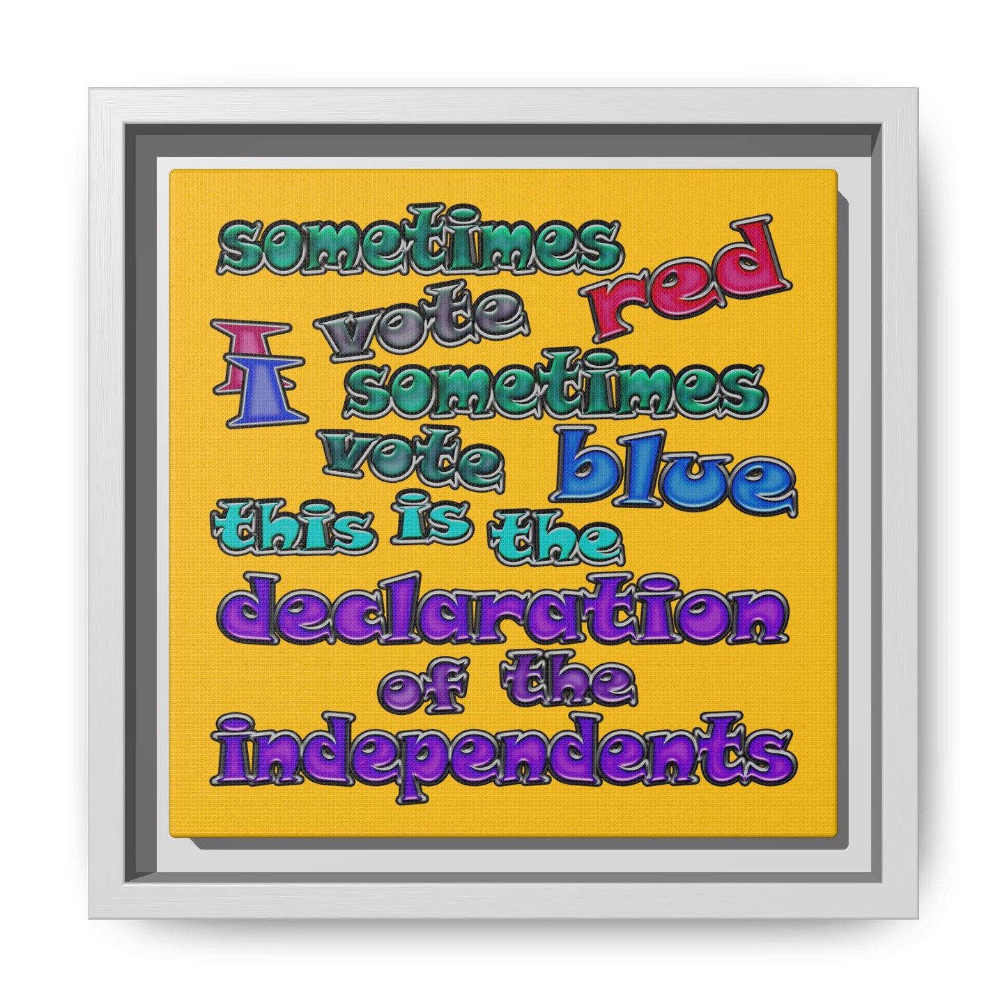 declaration of the independents - framed canvas art (yellow)