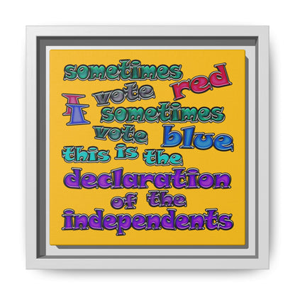 declaration of the independents - framed canvas art (yellow)