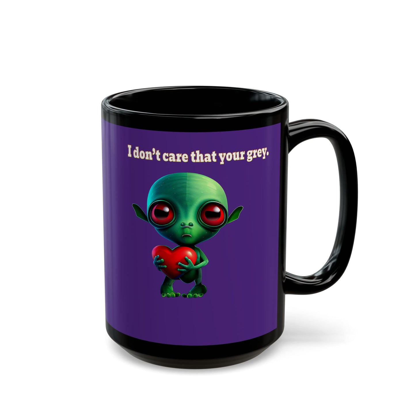 I don't care that your grey - Black Mug (purple)