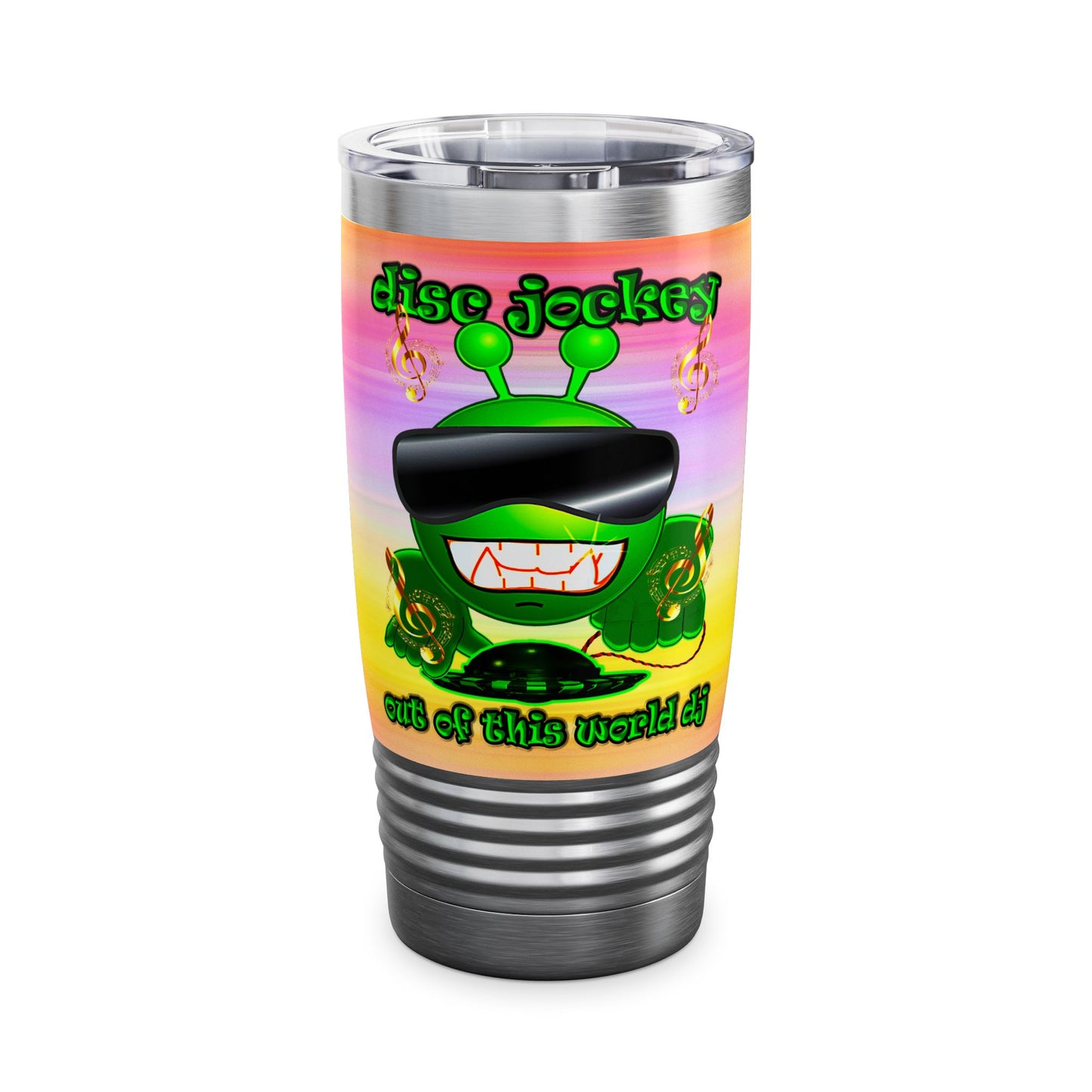disc jockey - Ringneck Tumbler, 20oz (color blur)
