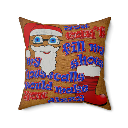 santa's shoes - Faux Suede Square Pillow - (dichromatic brown papyrus)